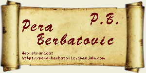 Pera Berbatović vizit kartica